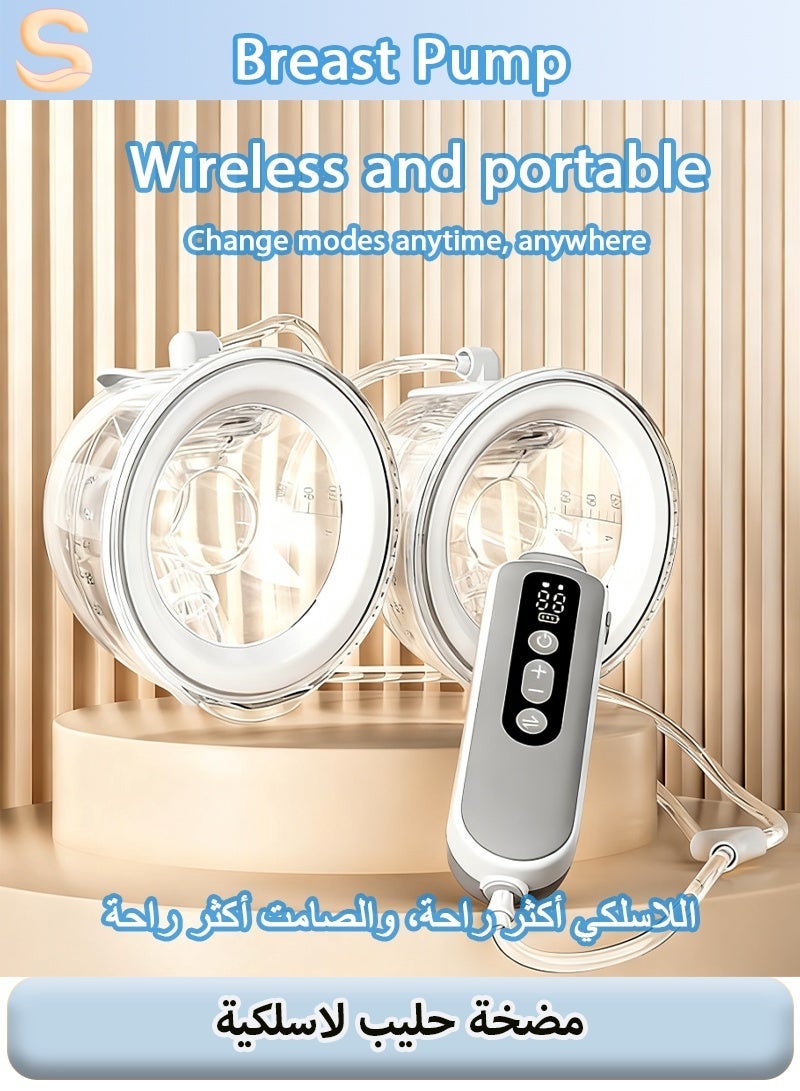 سيرينوفيا مضخة ثدي كهربائية محمولة بدون استخدام اليدين، غير مؤلمة وهادئة للغاية (أقل من 45 ديسيبل)، بطارية تدوم طويلاً بسعة 1800 مللي أمبير، 3 أوضاع و9 مستويات شفط، مع حواف مقاس 21/24 مم (قطعتان)، قابلة لإعادة الشحن وسهلة الاستخدام. - Image 1