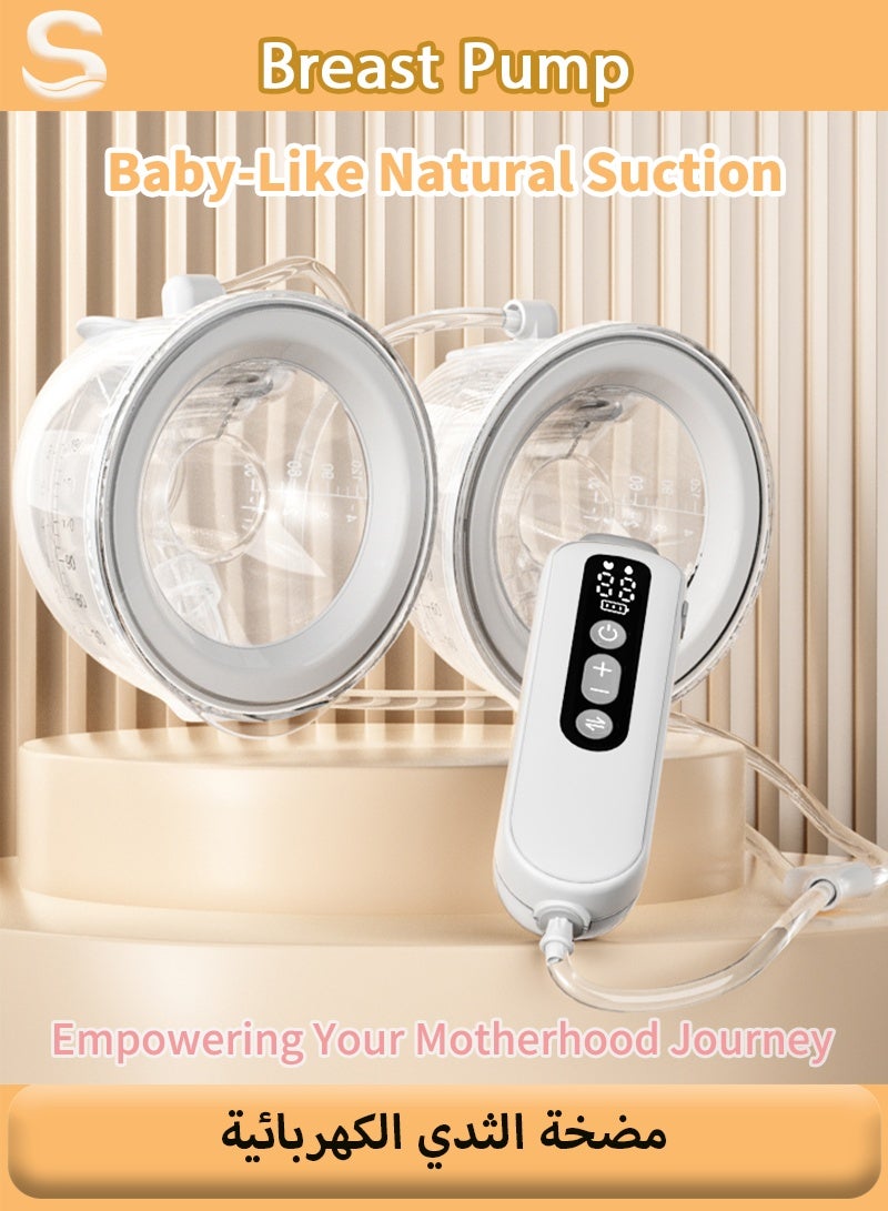 Serinovia Hands-Free Wearable Electric Breast Pump, Painless & Ultra Quiet ≤45dB, 1800mAh Long Battery Life, 3 Modes & 9 Suction Levels, with 21/24mm Flanges (2 Pieces), Discreet and Rechargeable - Image 1