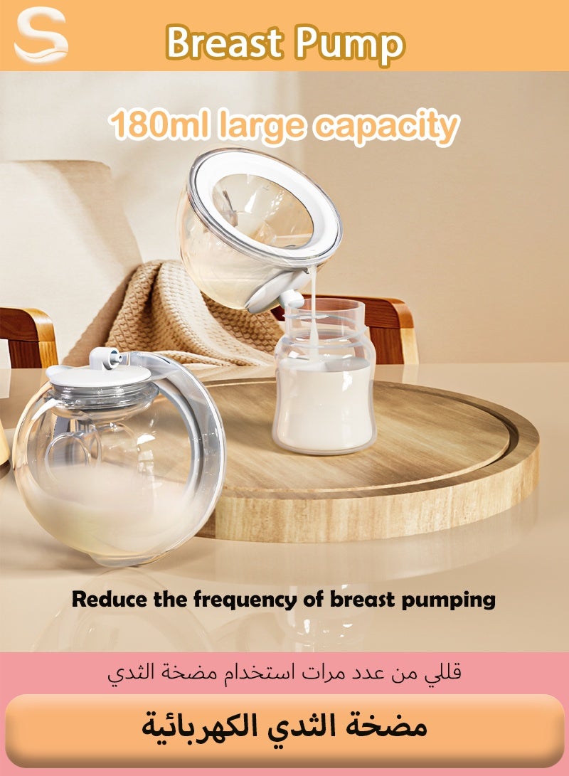 Serinovia Hands-Free Wearable Electric Breast Pump, Painless & Ultra Quiet ≤45dB, 1800mAh Long Battery Life, 3 Modes & 9 Suction Levels, with 21/24mm Flanges (2 Pieces), Discreet and Rechargeable - Image 5