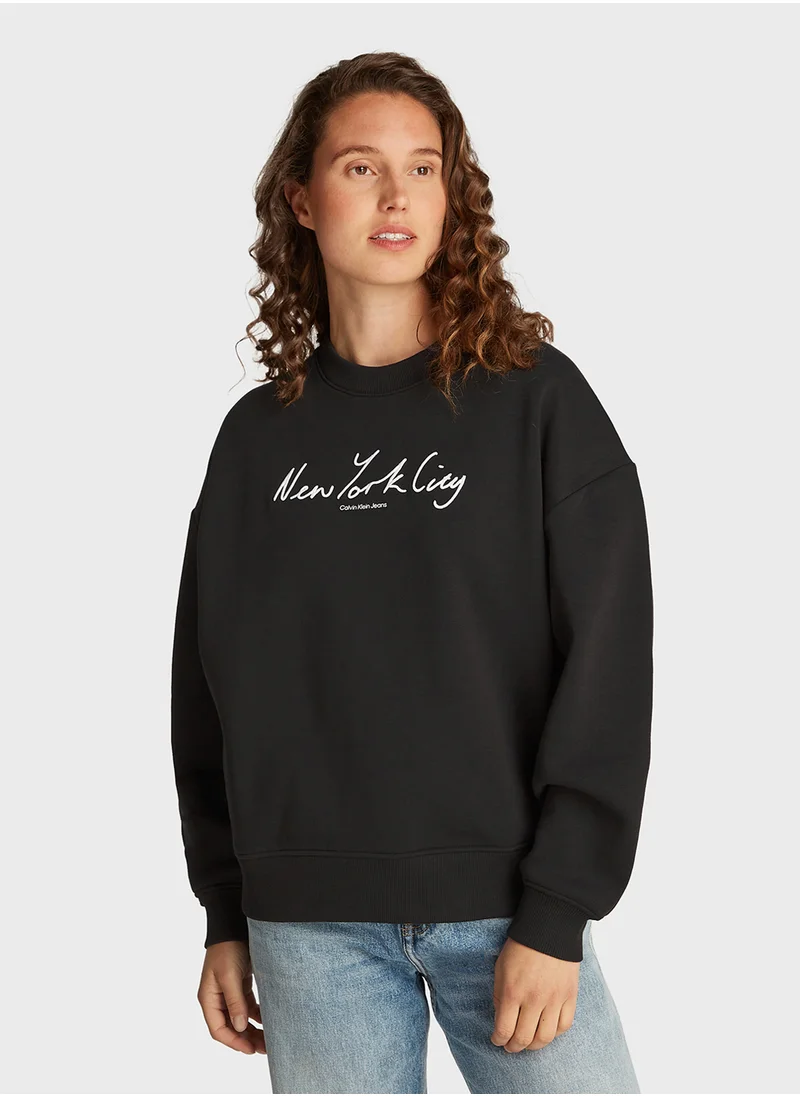 Calvin Klein Jeans Embroidered NYC Relaxed Sweatshirt