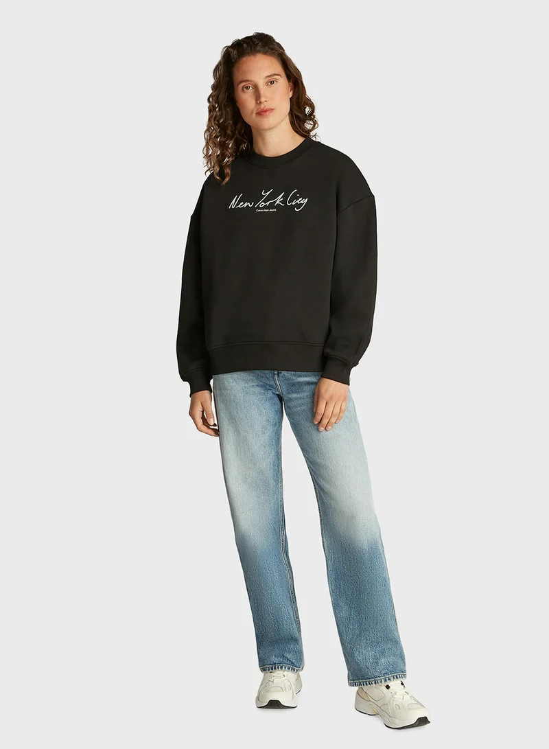 Calvin Klein Jeans Embroidered NYC Relaxed Sweatshirt