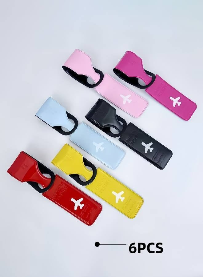 6 Pack Luggage Tags for Suitcases, Travel Tags for Baggage, Bag Handbag Tags with Name ID Card Easily Identify Your Suitcase - Image 1