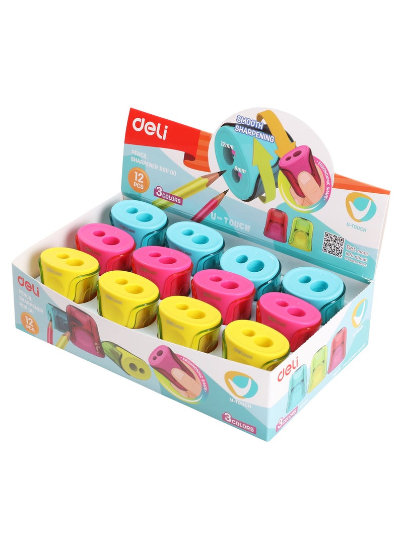 Deli R01100 2-Hole Sharpener-12pcs – ideal for school and office use - Image 3