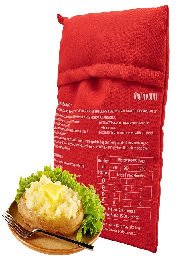 MyLifeUNIT Microwave Potato Bag, Baked Potato Microwave Baking Bag, Red - Image 1