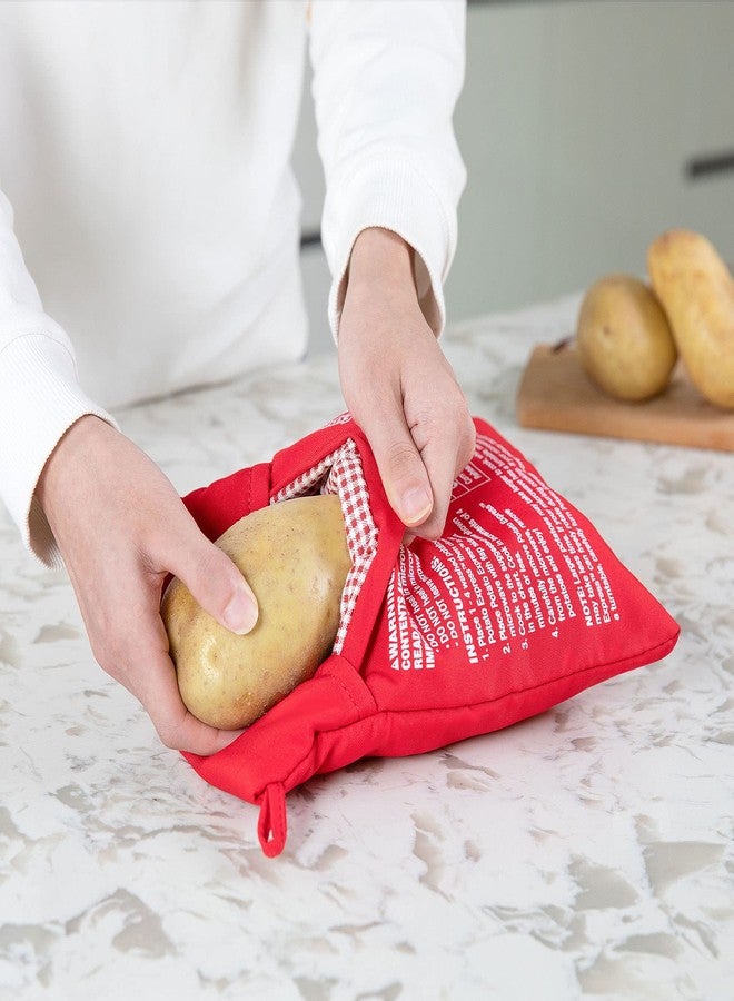 MyLifeUNIT Microwave Potato Bag, Baked Potato Microwave Baking Bag, Red - Image 2