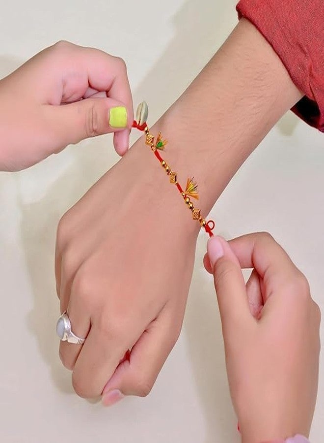 طقم أرتيفاتيكا التقليدي الذهبي كانجان دورا لطقوس الزفاف، مولي مزخرف ((أحمر) (100) - Image 2