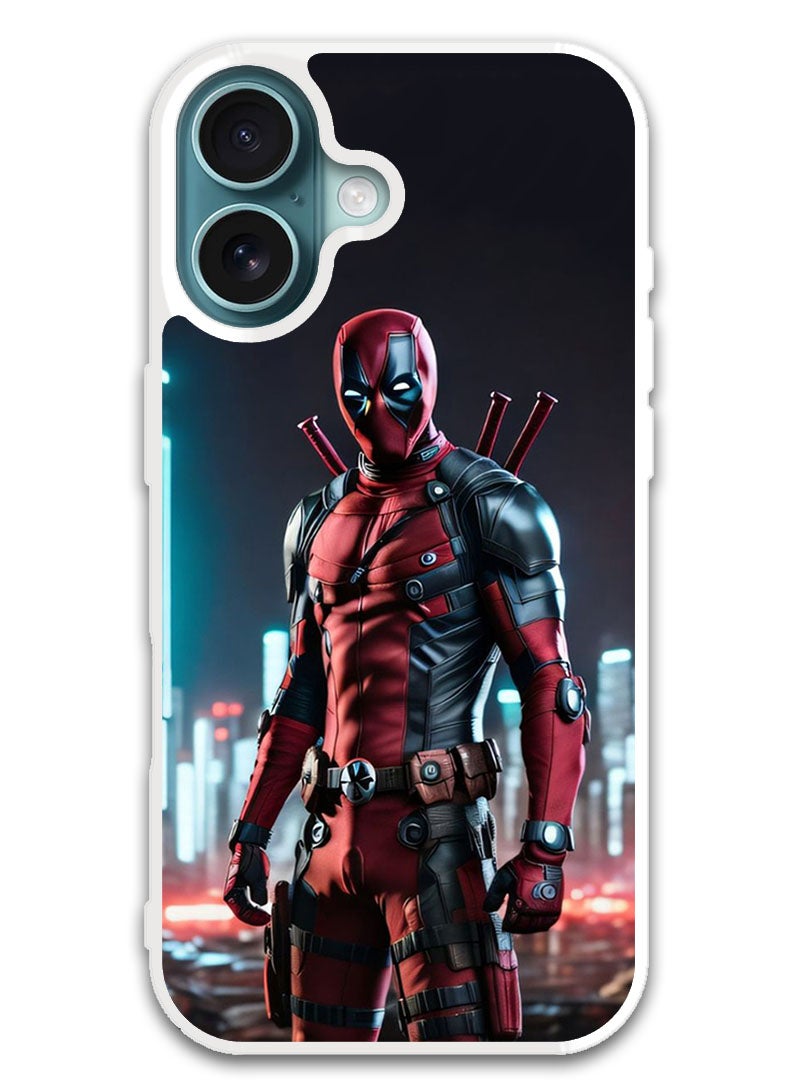 Theodor Protective Case Cover For APPLE IPHONE 16 Deadpool 1 (White Bumper) - Image 1