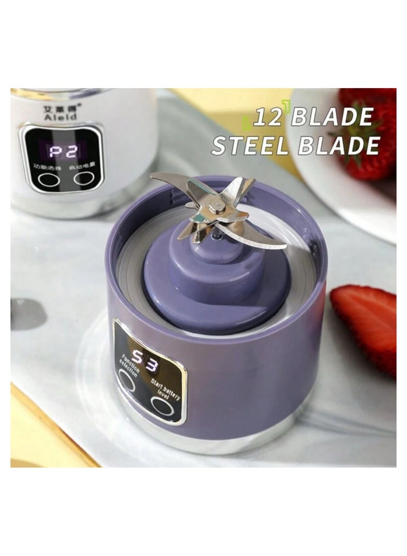 MOXOM HS-860 Portable Blender, Personal Blender, Fruit Blender, Leak Proof Juicer, safety approved, dual functional, charging display with rechargeable battery [1300mah], Ice Crusher with Stainless Steel Blades, home and outdoor. - Image 2