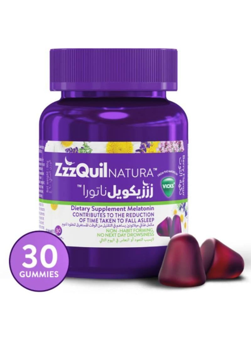 ZzzQuil ZZZICOL Natura Melatonin Food Supplement Non-Habit Forming - 30 Tablets - Image 1