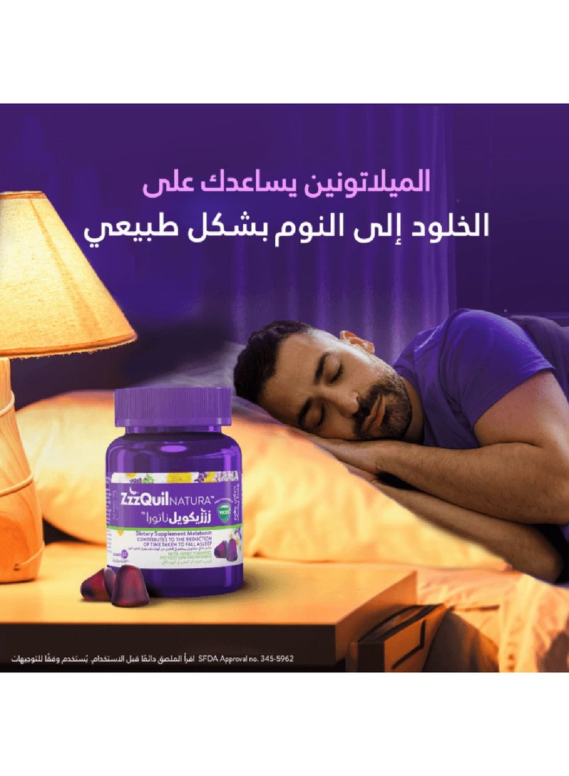 ZzzQuil ZZZICOL Natura Melatonin Food Supplement Non-Habit Forming - 30 Tablets - Image 4
