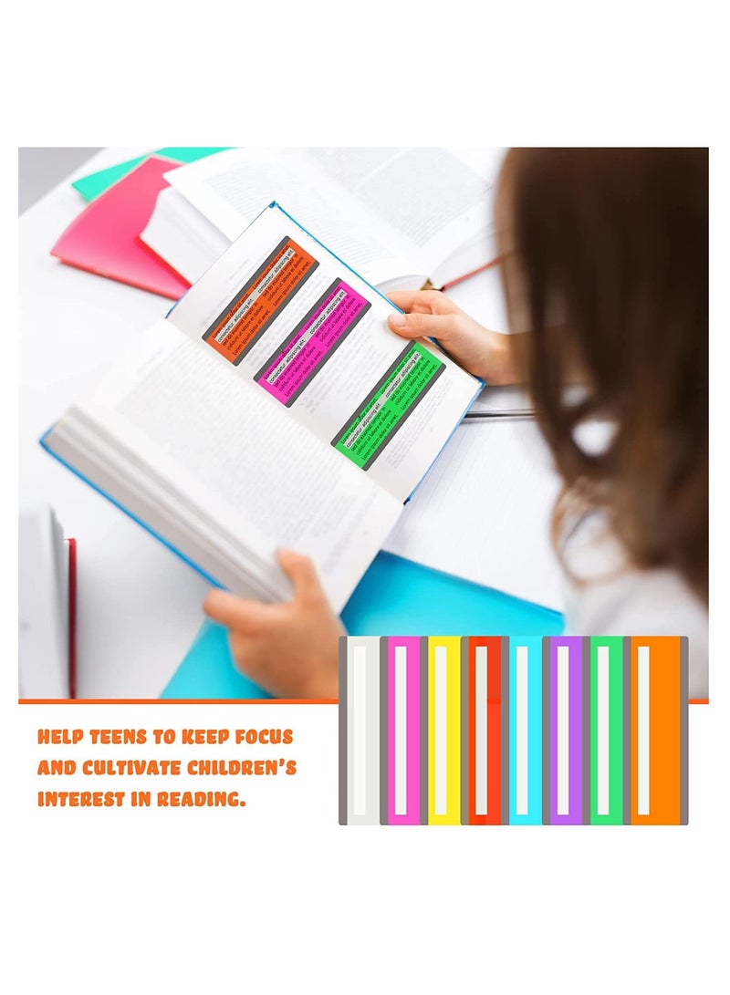 8 Pieces Colorful Guided Reading Strips, Dyslexia Tools, Overlay Reading Guide Strips for Kids, Colored Overlays Reading Bookmarks Reading Line, Trackers for Kids Student Reading Tools. - Image 5