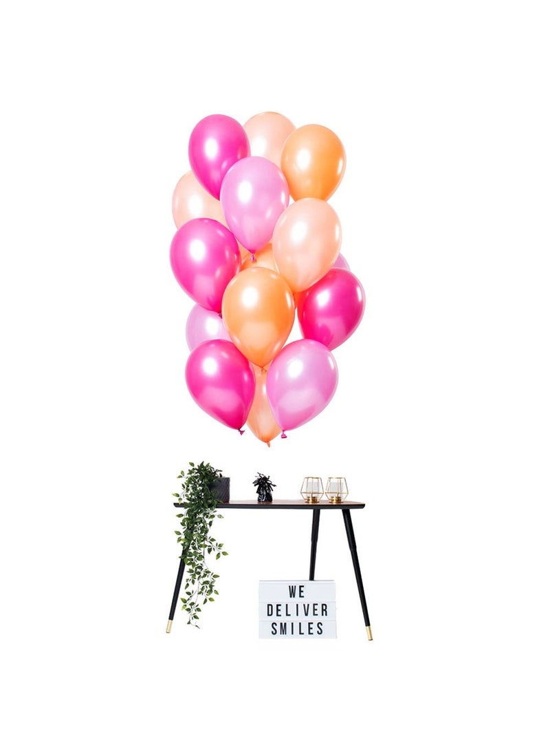 فولات بالونات فلامنغو مزيج من الخوخ الوردي المعدني 30 سم عبوة من 15 قطعة - Image 2