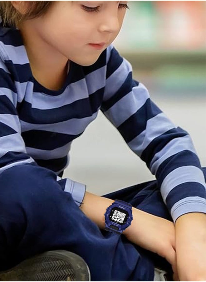Coobos 4pcs Kids Watch Boys Girls,Waterproof Watch For Kids,Digital Watch For Timing（Grey Blue White Green）  - Image 4