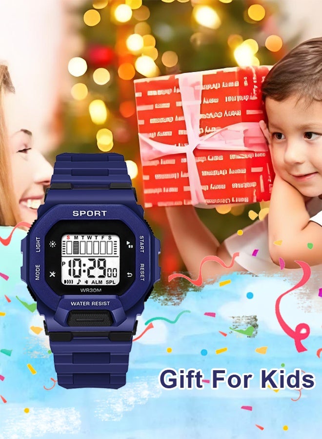 COOBOS 4pcs Kids Watch Boys Girls,Multifunctional Waterproof Watch For Kids,Digital Watch For Timing (Grey Blue White Green) - Image 3