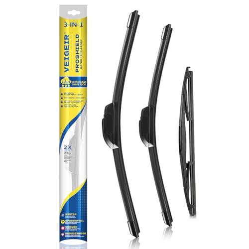 VEIGEIR 3 Pack Windshield Wiper Blades Compatible With Honda HRV HR-V 2016 2017 2018 2019 2020 2021 2022 Original Factory Quality Front Rear Wipers Blade Set for My Car - 26" 18" 10" - Image 1