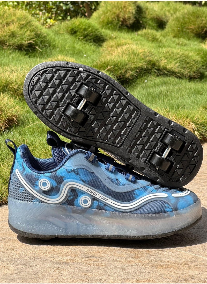 LITTLE ROCKZ Double Wheel LED Flash Light Fashion Shiny Sneaker Skate Heelys Shoes With Lightning Sole  - Image 5