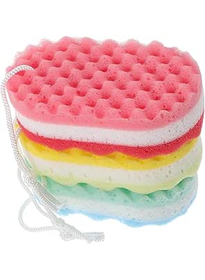 Soft Bath Sponge With Hanging Rope For Gentle Exfoliation And Deep Cleansing 3 Pack - Image 1