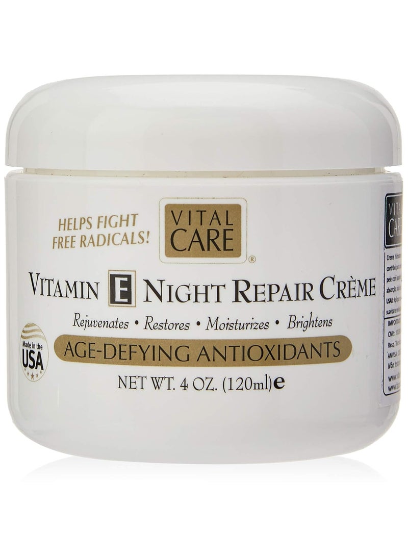 Vital care - Vital Care AntiAging Vitamin E Night Repair Crme Jar 4 oz - Image 1