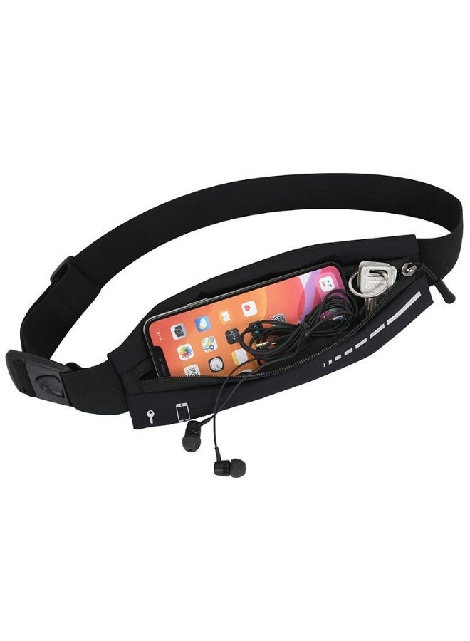Slim Running Belt for Women Men, Runners Pack Phone Holder,Run Pouch Waist Belt for Workout Jogging, Money Belt Running Gear Accessories(Black) - Image 2