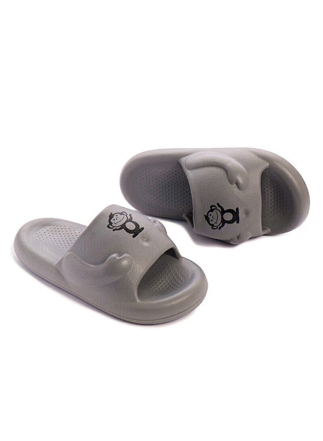 Baihou Summer Cartoon Fashion Thick-soled Squishy Home Bathroom Slippers For Men And Women, 004 Gray, Size 40-41 - Image 4