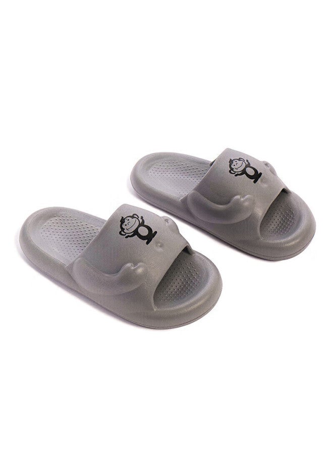 Baihou Summer Cartoon Fashion Thick-soled Squishy Home Bathroom Slippers For Men And Women, 004 Gray, Size 40-41 - Image 2