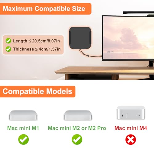 Bedycoon Metal Mount for Mac mini M1 M2，Monitor VESA Mount or Under Desk Mount and Wall Mount for Mac mini 2011-2023 M1 M2,with Larger Anti-Slip Pads, with Pen Holder. - Image 2