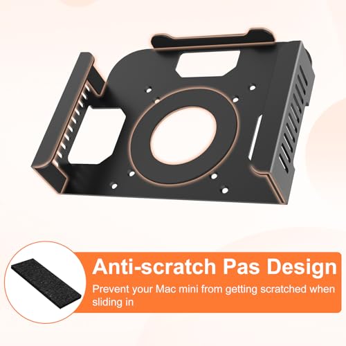 Bedycoon Metal Mount for Mac mini M1 M2，Monitor VESA Mount or Under Desk Mount and Wall Mount for Mac mini 2011-2023 M1 M2,with Larger Anti-Slip Pads, with Pen Holder. - Image 5