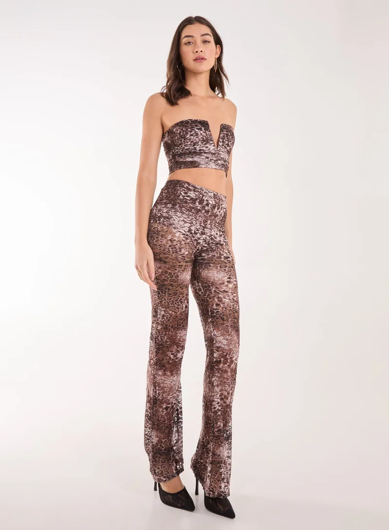 Pink Vanilla  Leopard Lace Bandeau Top for Women | Best Price UAE