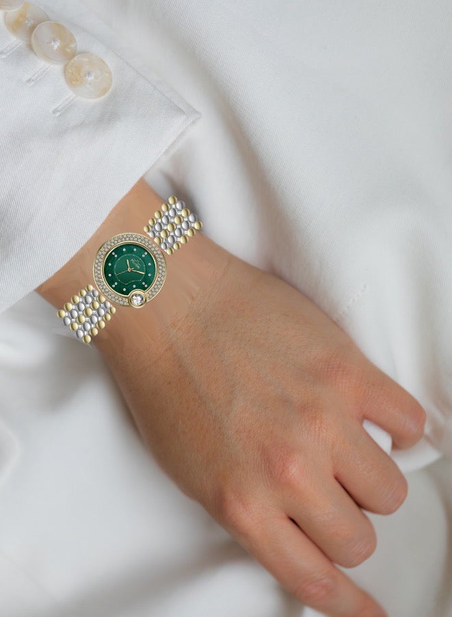 MARTINI Embellished Circle Green Dial Analog Watch - Image 3