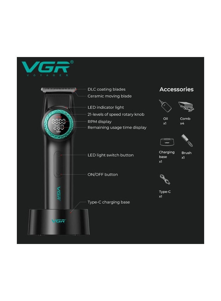 VGR V-977 Professional Hair Trimmer For Men Black - Image 5