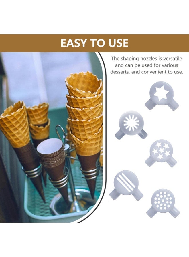 5 PCS Ice Cream Machine Nozzle, Ice Cream Maker Nozzles for Machine, Ice Cream Machine Supplies Nozzles for Ice Cream Machine, ce Cream Machine Replacement Parts Cake Decor Tips Modeling Caps