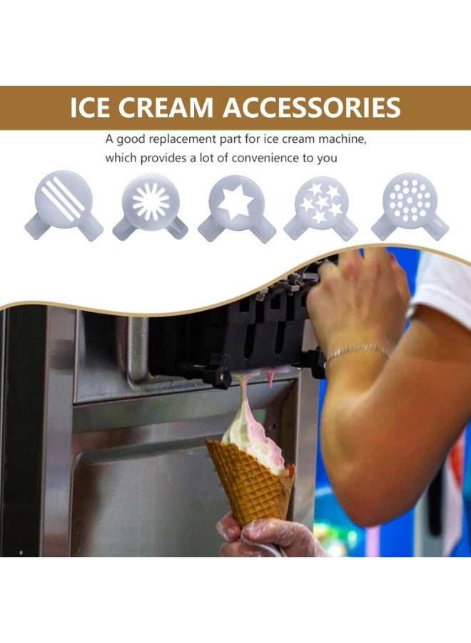 5 PCS Ice Cream Machine Nozzle, Ice Cream Maker Nozzles for Machine, Ice Cream Machine Supplies Nozzles for Ice Cream Machine, ce Cream Machine Replacement Parts Cake Decor Tips Modeling Caps