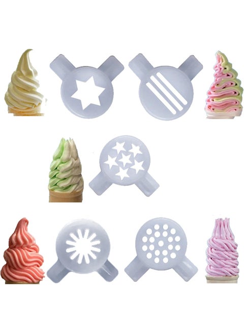 5 PCS Ice Cream Machine Nozzle, Ice Cream Maker Nozzles for Machine, Ice Cream Machine Supplies Nozzles for Ice Cream Machine, ce Cream Machine Replacement Parts Cake Decor Tips Modeling Caps