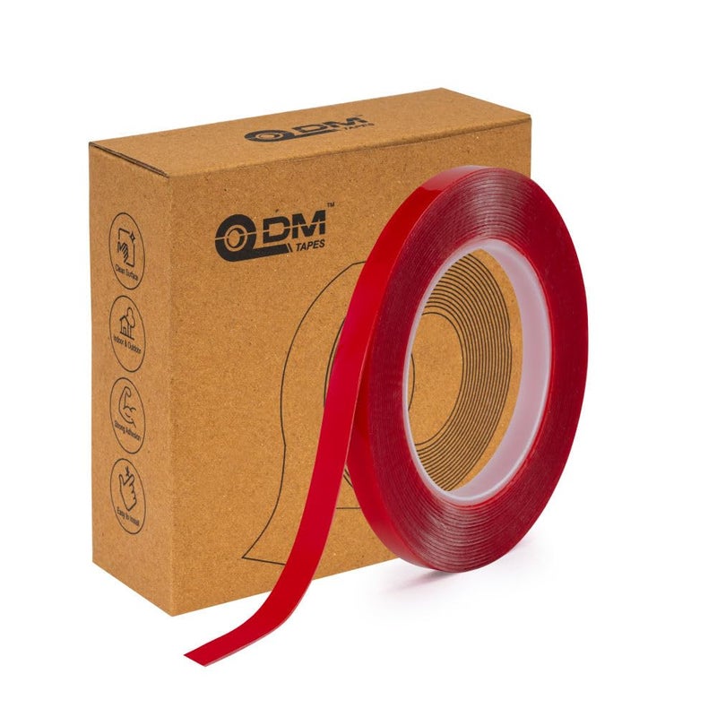 DM TAPES Double-Sided Acrylic Tape Clear - 10mm × 7m Each Roll - for Strong Adhesion and Versatile Use (Pack of 3) - Image 2