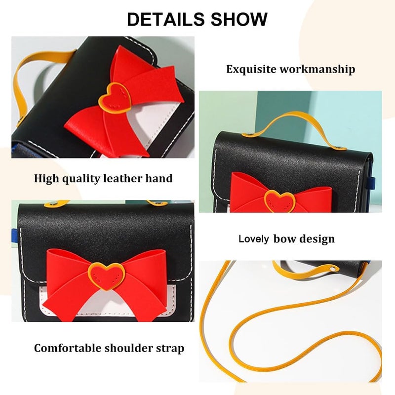 klarako DIY Leather Anime klarakoger Bag Kit, PU Leather Bowknot Crossbody Bag Sewing Materials Handmade Handbag Stitched Accessories Craft Shoulder Bag Making All Supplies, Black, 7.5x5.7 Inch - Image 4