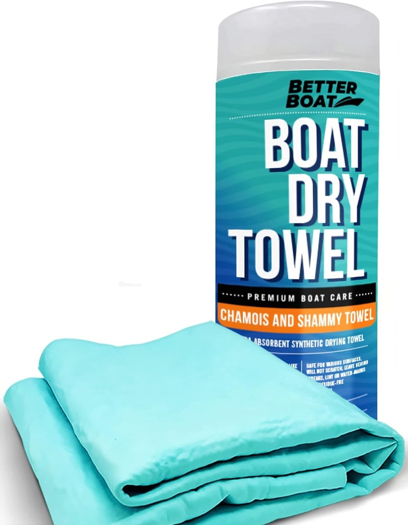 Better Boat Super Absorbent Towels, Synthetic Chamois Cloth for Car and Boat Drying, Smooth Cooling Towel, Marine Grade Cleaning Supplies, PVA Shammy Dry Towel 1 Pack - Image 1