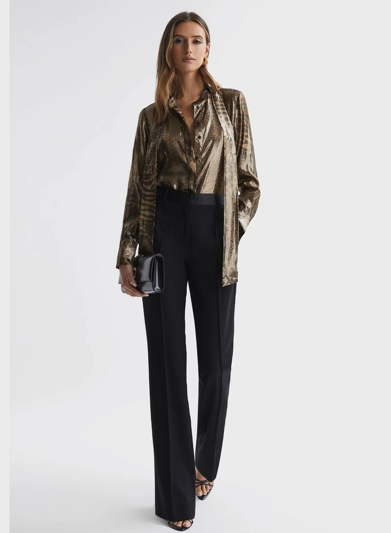 REISS Tie Detail Top
