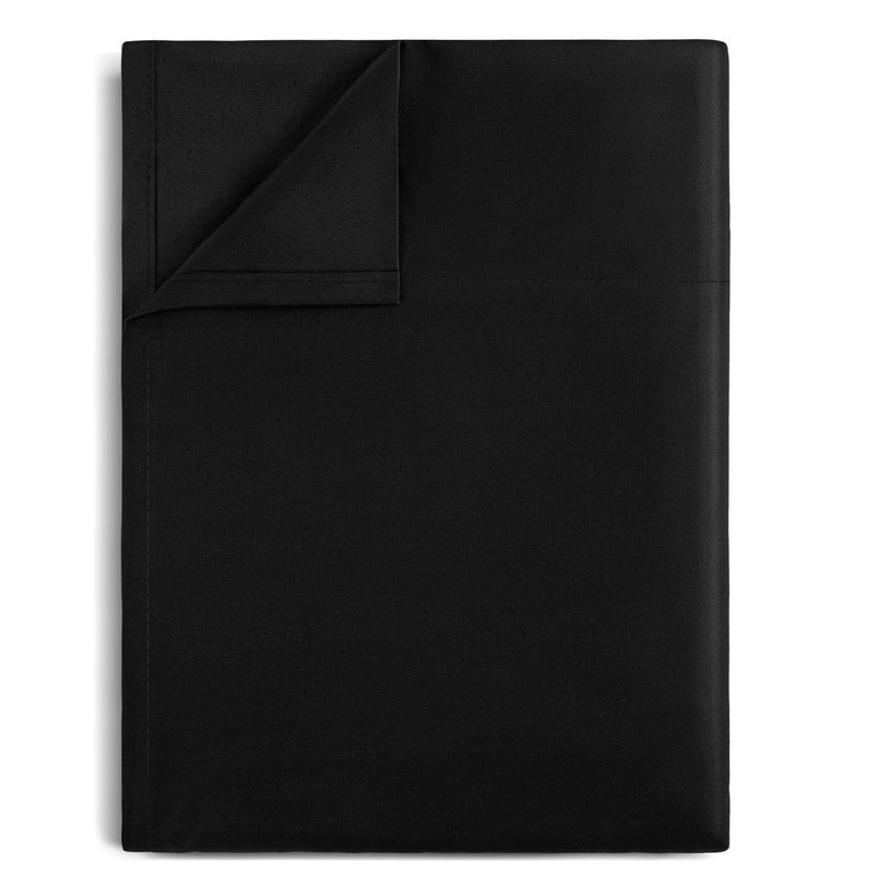 Lirex Black Twin Flat Sheet Only, Ultra Soft & Breathable Brushed 1800 Microfiber, Hotel Quality Flat Sheet Sold Separately, Top Sheet for Bed (Black, Twin) - Image 1