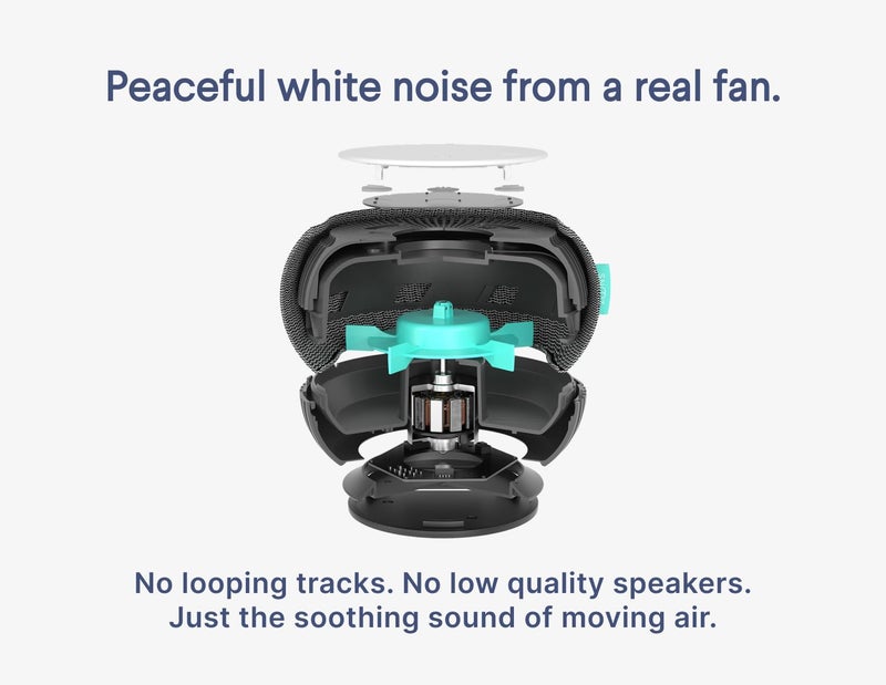 SNOOZ Smart White Noise Sound Machine - Real Fan Inside for Non-Looping White Noise, Sleep Aid for Adults, Travel, Sleeping, Bedroom, Portable, Baby Registry Essential - Charcoal - Image 3