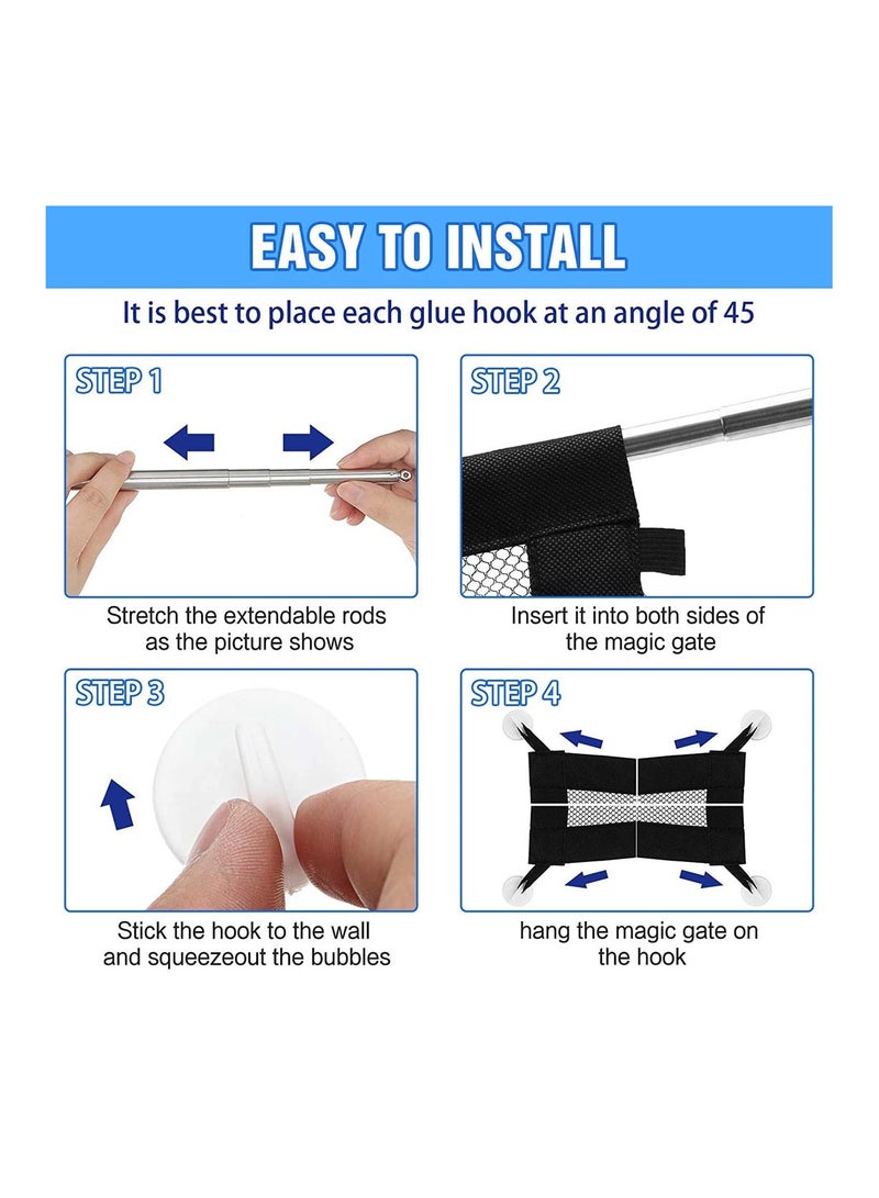 SYOSI Magic Pet Gate Indoor Outdoor Retractable Dog with Portable Folding Mesh Safety for The House Providing a Safe Enclosure to Play and Rest 180 * 72 cm - Image 4