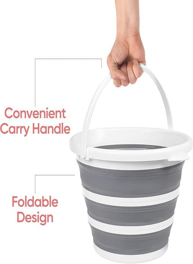 QUMAZZ Plastic Bucket 10 Litre Portable Household Bucket Compact Folding Bucket Silicone Bucket Foldable Cleaning Bucket for Cleaning Camping Fishing Kitchen Outdoor - Image 5