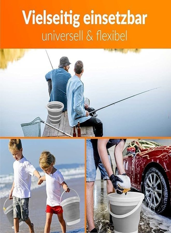 QUMAZZ Plastic Bucket 10 Litre Portable Household Bucket Compact Folding Bucket Silicone Bucket Foldable Cleaning Bucket for Cleaning Camping Fishing Kitchen Outdoor - Image 1