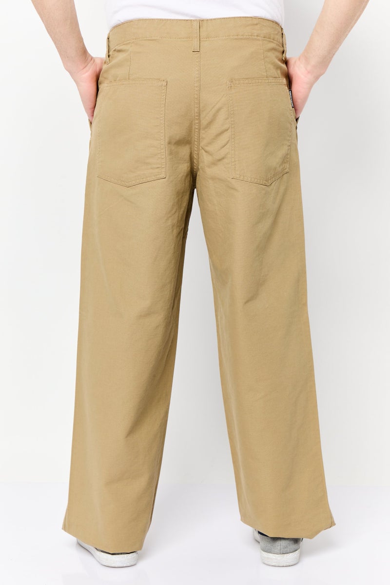 Jack Jones Men Wide Fit Solid Chino Pants, Beige  - Image 4