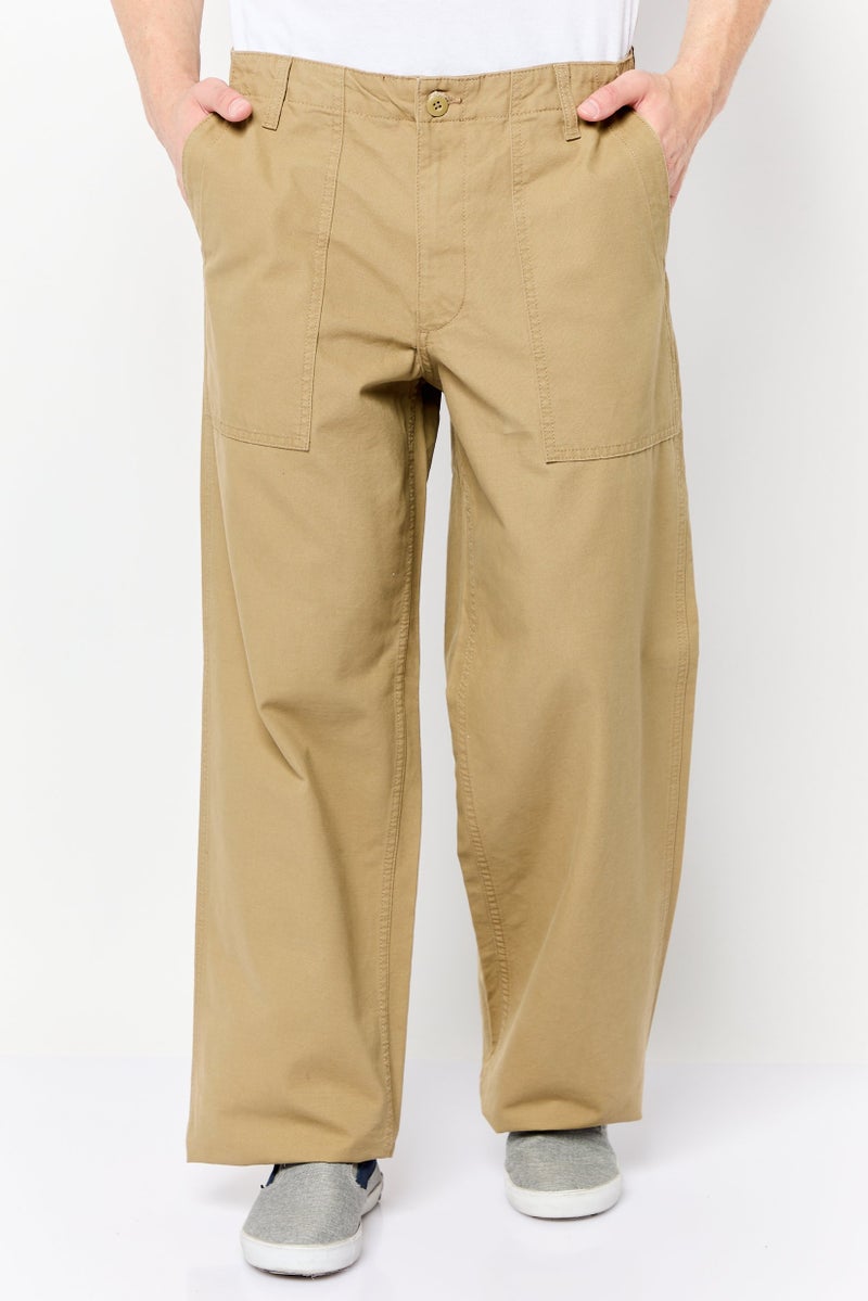 Jack Jones Men Wide Fit Solid Chino Pants, Beige  - Image 1