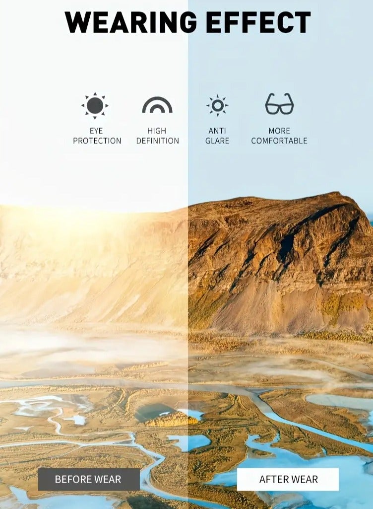 POLITE Square Luxury Fashion Black Sunglasses for Men and Women, Anti-Glare, Acrylic Lens, Durable PC Frame - Perfect for Beach & Travel - Image 5