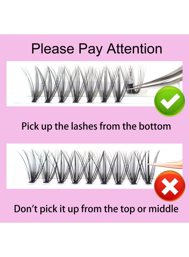 Cluster Lashes 240pcs 20D DIY Eyelash Extension D Curl Long Individual Lashes Mixed Tray Faux Mink Lash Clusters Extensions 0.07 0.10 Black (20D-0.07D-9-16mm)