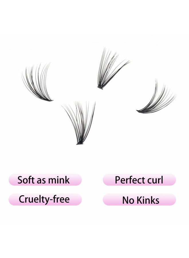 Cluster Lashes 240pcs 20D DIY Eyelash Extension D Curl Long Individual Lashes Mixed Tray Faux Mink Lash Clusters Extensions 0.07 0.10 Black (20D-0.07D-9-16mm)