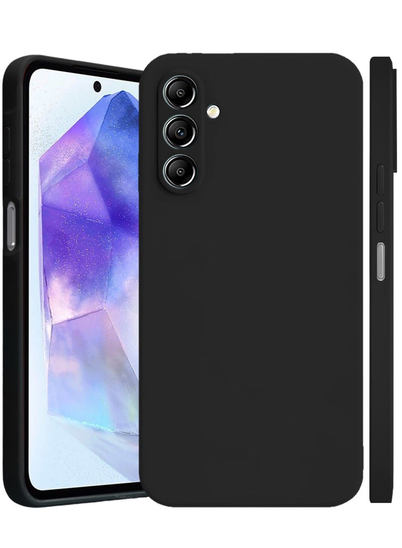 CATANES 3Packs Liquid Silicone Case for Samsung Galaxy A55 Protective Phone Case with Soft Anti-Scratch Microfiber Lining Utra Slim Drop Protection Phone Cover with Two 3D Screen Protectors - Black - Image 2