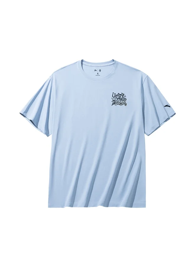 ANTA ANTA  KAI Unisex Loose Blue Basketball SS Tee