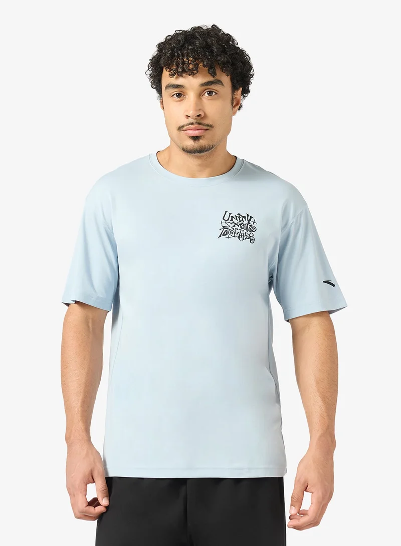 انتا تي شيرت كرة سلة فضفاض بأكمام قصيرة للجنسين